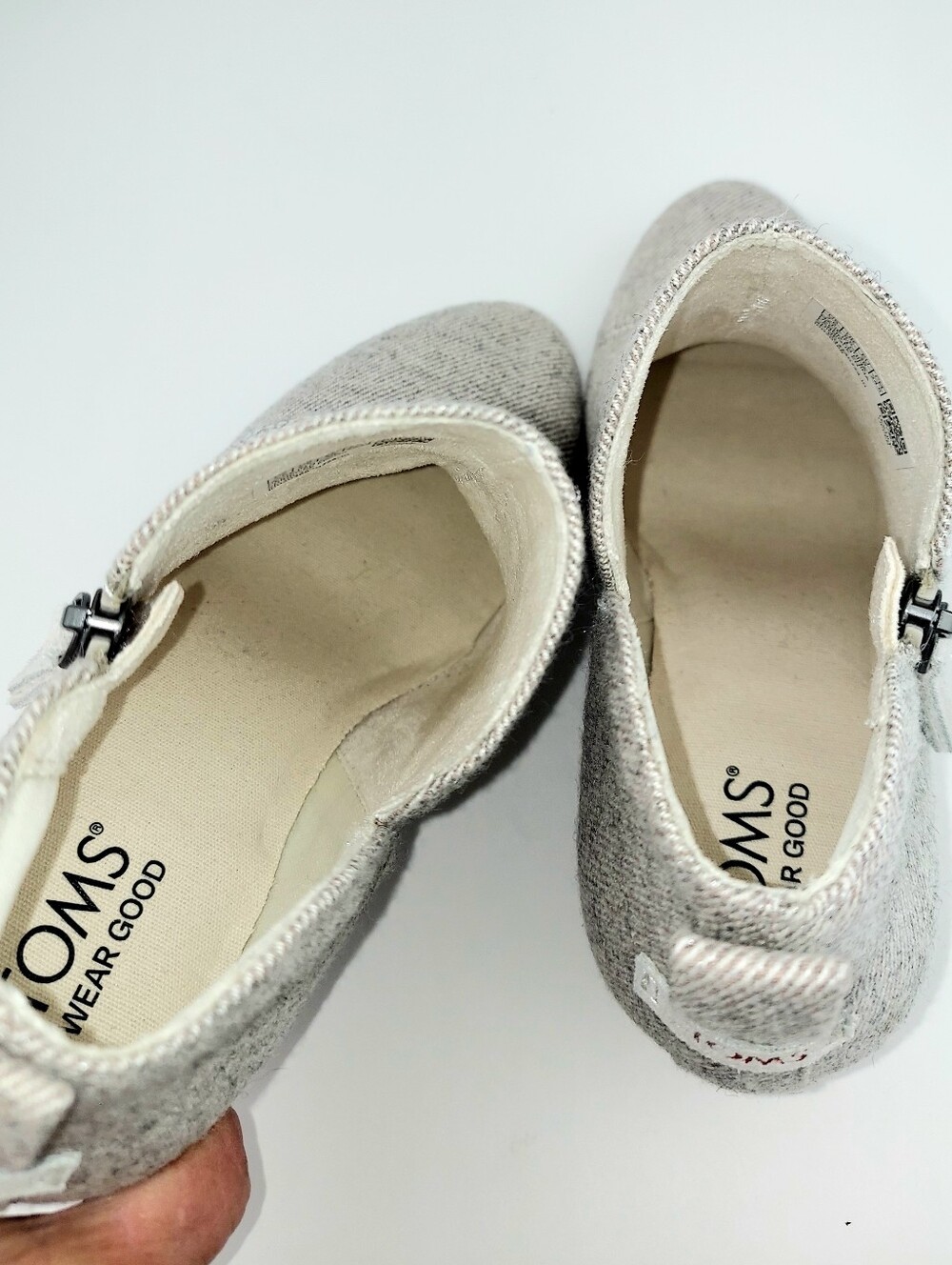 Toms Goldie Wedge Bootie Natural Shimmer Twill 7.5 - Picture 8 of 14